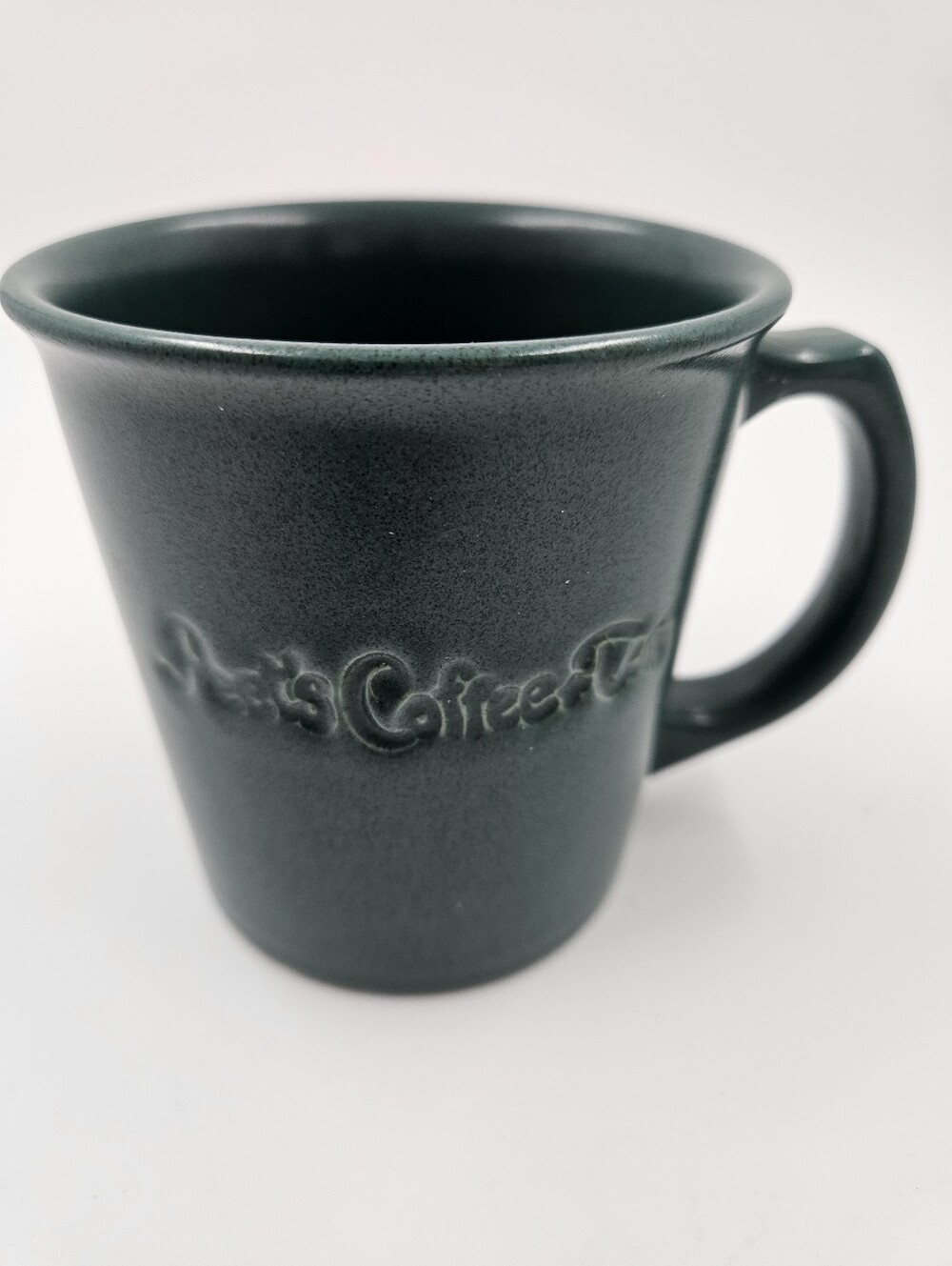 Vintage Peet's Coffee Mug Hoganas Keramik Sweden Evergreen Matte Stoneware 12oz